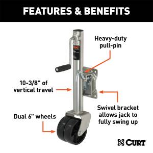 CURT - CURT Marine Tongue Jack 28155 - Image 3