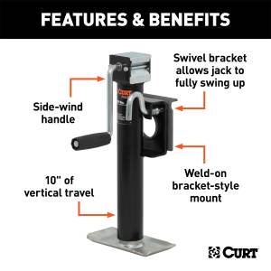 CURT - CURT Bracket Mount Swivel Jack 28302 - Image 2