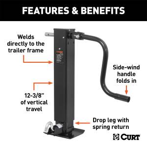 CURT - CURT HD Direct Weld Square Jack 28512 - Image 2