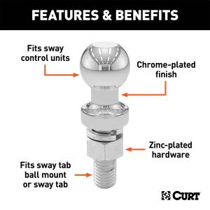 CURT - CURT Sway Control Hitch Ball 40093 - Image 2