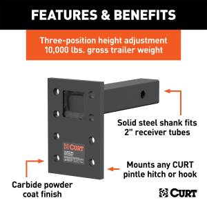 CURT - CURT Adjustable Pintle Mount 48324 - Image 2