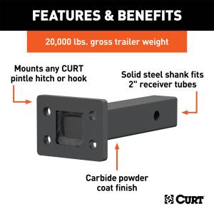 CURT - CURT Adjustable Pintle Mount 48327 - Image 2