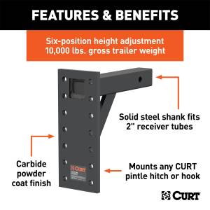 CURT - CURT Adjustable Pintle Mount 48341 - Image 2