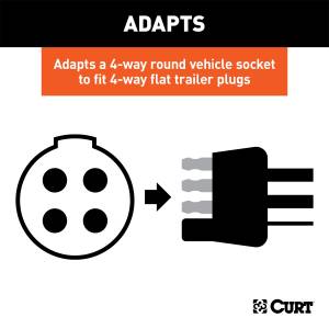 CURT - CURT 4-Way Round To 4-Way Flat Wiring Adapter 58414 - Image 3