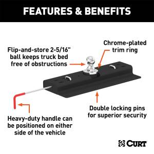 CURT - CURT Under-Bed Double Lock Gooseneck Hitch 60615 - Image 3