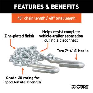 CURT - CURT Safety Chain Assembly 80030 - Image 3