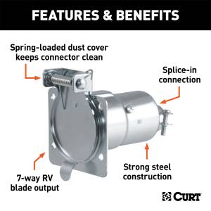 CURT - CURT 7-Way RV Blade Connector Socket 58220 - Image 2