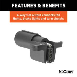 CURT - CURT 6-Way Round To 4-Way Flat Wiring Adapter 57620 - Image 4