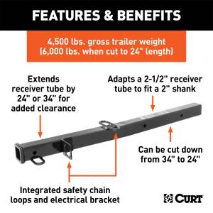 CURT - CURT Receiver Adapters/Extenders 45048 - Image 2