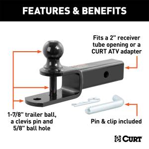 CURT - CURT 3 In 1 ATV Ball Mount 45005 - Image 2