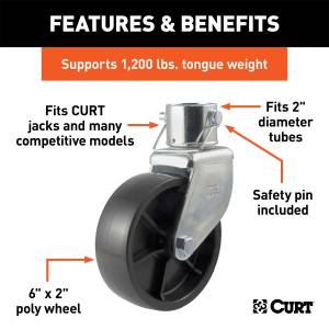 CURT - CURT Trailer Jack Caster Assembly 28276 - Image 2