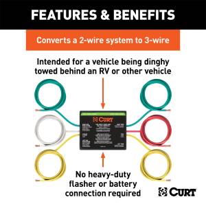 CURT - CURT 2-to-3-Wire Taillight Converter 56196 - Image 2