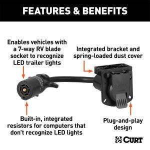 CURT - CURT 7-Way LED Trailer Light Adapter 57003 - Image 2