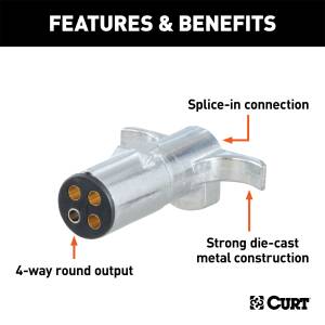 CURT - CURT 4-Way Round Connector Plug 58060 - Image 2