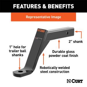 CURT - CURT Class III Ball Mount 45112 - Image 4