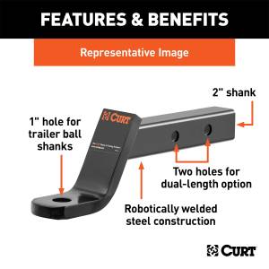 CURT - CURT Class III Dual Length Ball Mount 45240 - Image 3