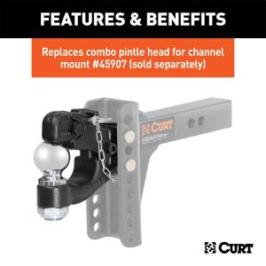 CURT - CURT Channel Style Forged Pintle With Ball 45920 - Image 4