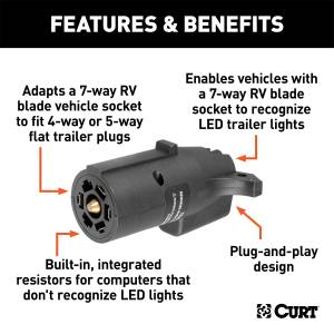 CURT - CURT 7-Way LED Trailer Light Adapter 57004 - Image 2