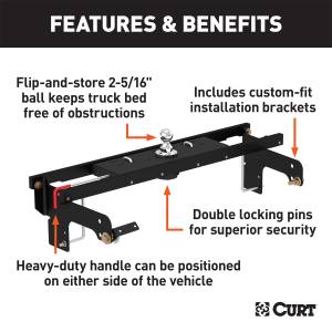 CURT - CURT Double-Lock Gooseneck Hitch/Install Kit 60712 - Image 2