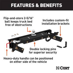 CURT - CURT Double-Lock Gooseneck Hitch/Install Kit 60720 - Image 2