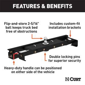 CURT - CURT Double-Lock Gooseneck Hitch/Install Kit 60721 - Image 2