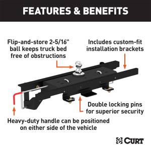 CURT - CURT Double-Lock Gooseneck Hitch/Install Kit 60730 - Image 2