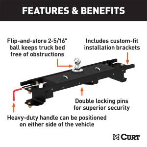 CURT - CURT Double-Lock Gooseneck Hitch/Install Kit 60751 - Image 2