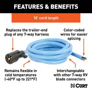 CURT - CURT 7-Way Round RV Blade Wiring Connector 56613 - Image 2