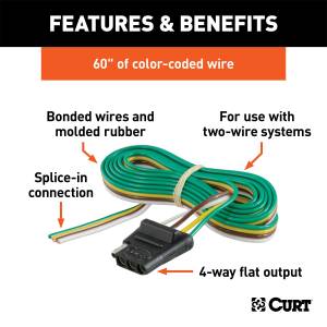 CURT - CURT 4-Way Flat Connector Socket 58040 - Image 2