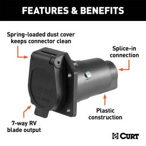 CURT - CURT 7-Way RV Blade Connector Socket 58150 - Image 2