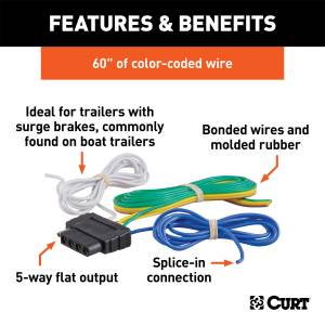 CURT - CURT 5-Way Flat Connector Socket 58531 - Image 2