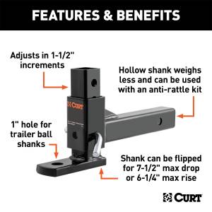 CURT - CURT Class III Adjustable Ball Mount 45812 - Image 2