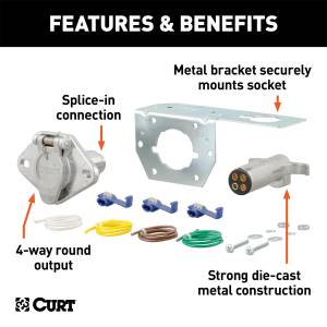 CURT - CURT 4-Way Round Connector Plug And Socket Kit 58677 - Image 2