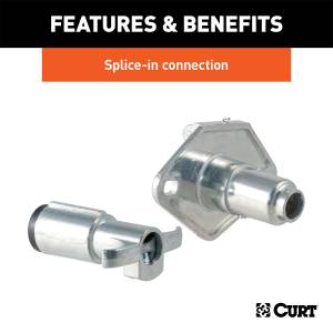 CURT - CURT 4-Way Round Connector Plug And Socket Kit 58677 - Image 4