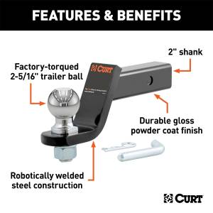 CURT - CURT Class III Loaded Ball Mount 45042 - Image 2