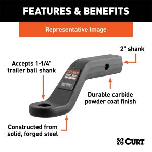 CURT - CURT Class V Commercial Duty Ball Mount 45340 - Image 3