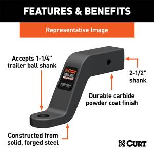 CURT - CURT Class V Commercial Duty Ball Mount 45458 - Image 3