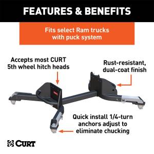 CURT - CURT Fifth Wheel Trailer Hitch Leg Kit 16021 - Image 3