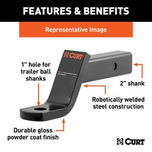 CURT - CURT Class III Ball Mount 45040 - Image 3