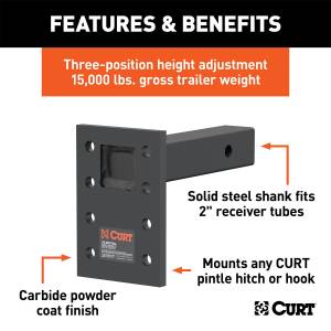 CURT - CURT Adjustable Pintle Mount 48325 - Image 2