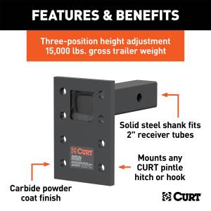 CURT - CURT Adjustable Pintle Mount 48328 - Image 2