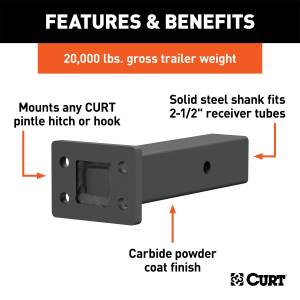 CURT - CURT Adjustable Pintle Mount 48340 - Image 2