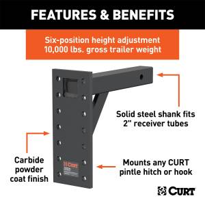 CURT - CURT Adjustable Pintle Mount 48342 - Image 2