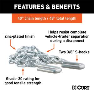 CURT - CURT Safety Chain Assembly 80010 - Image 3