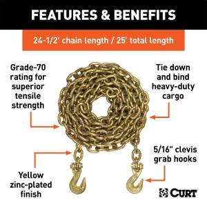 CURT - CURT Transport Binder Safety Chain Assembly 80308 - Image 2