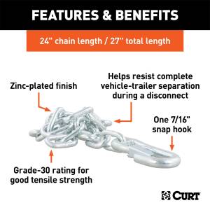 CURT - CURT Safety Chain Assembly 80313 - Image 3