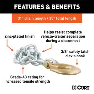 CURT - CURT Safety Chain Assembly 80315 - Image 3