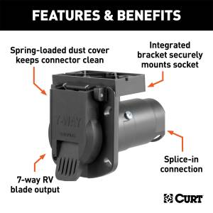 CURT - CURT 7-Way RV Blade Connector Socket 58417 - Image 2