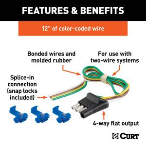 CURT - CURT 4-Way Flat Connector Plug Kit 58033 - Image 2