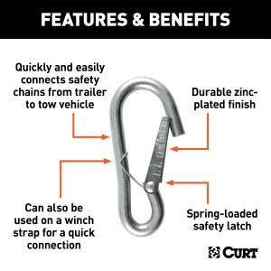 CURT - CURT Class I S-Hook w/Safety Latch 81266 - Image 2